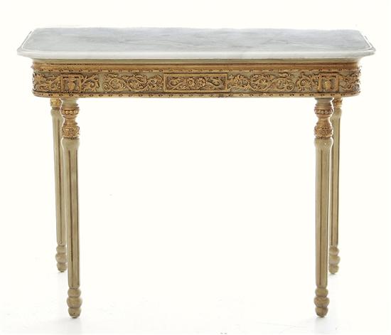 Louis XVI style marble top giltwood 1379b5
