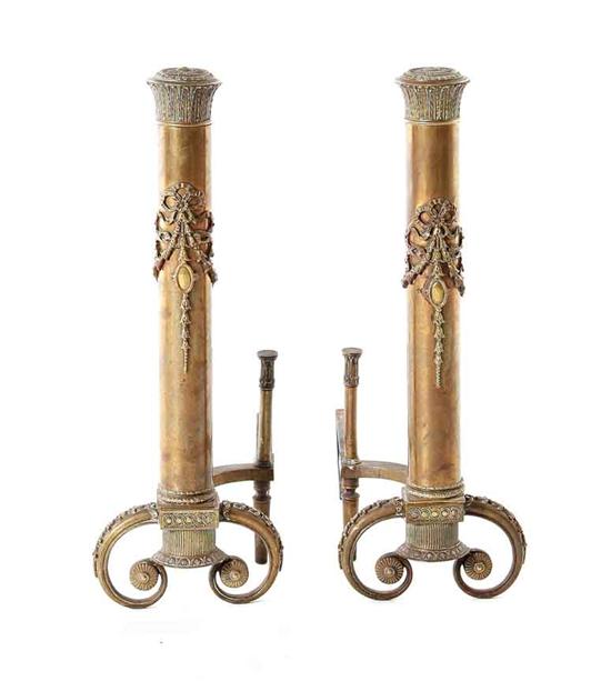 Pair French Empire style andirons