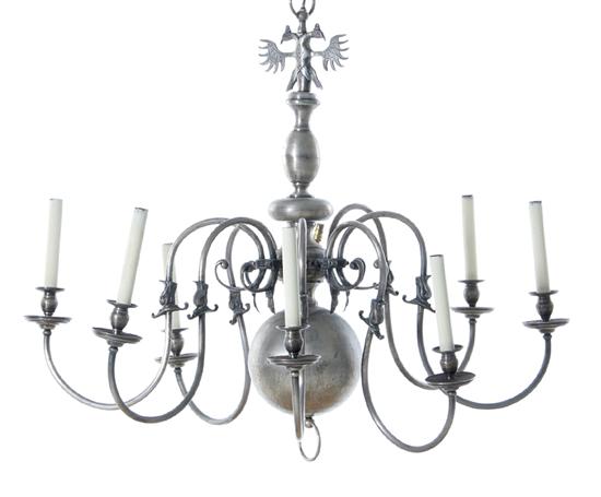 Dutch style pewter chandelier center 1379d1