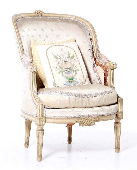 Louis XVI style painted bergere