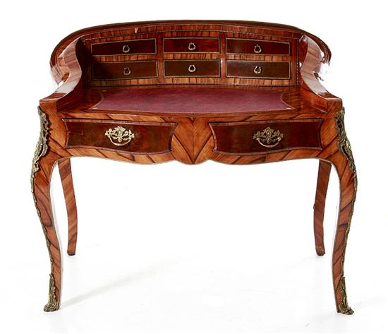 Louis XV style mixed-wood and bronze-mounted