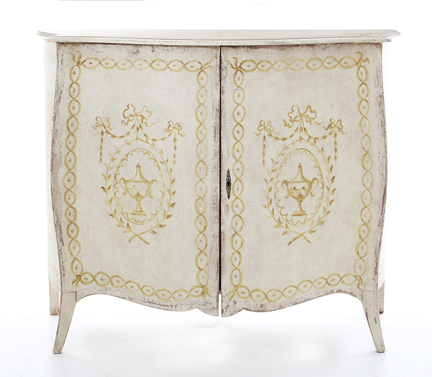 French style painted bombe commode
