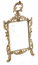 Continental Rococo giltwood mirror 19th