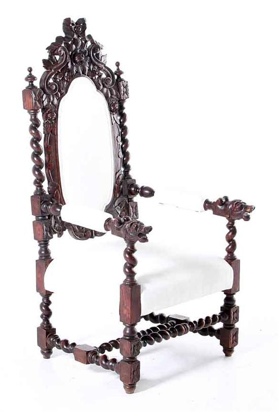 Continental carved oak armchair 1379fd