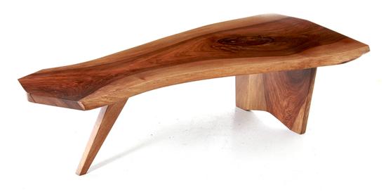 Walnut slab coffee table attributed 137a05