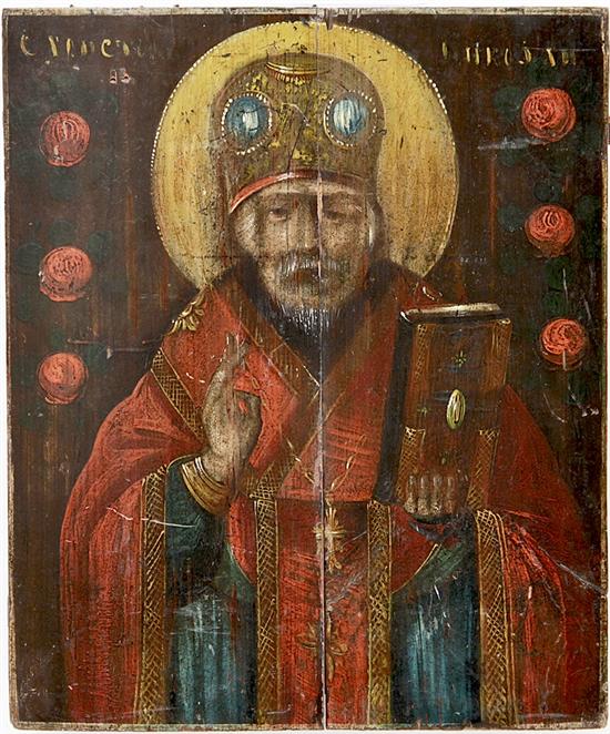 Russian icon (19th century) ST. NICHOLAS