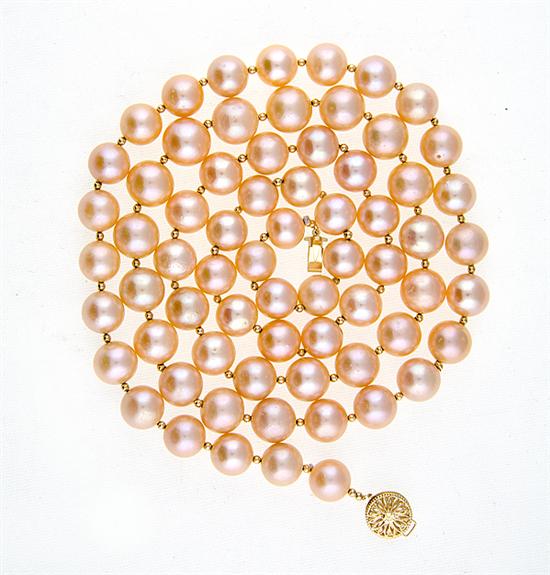 South Sea peach pearl necklace 137a22