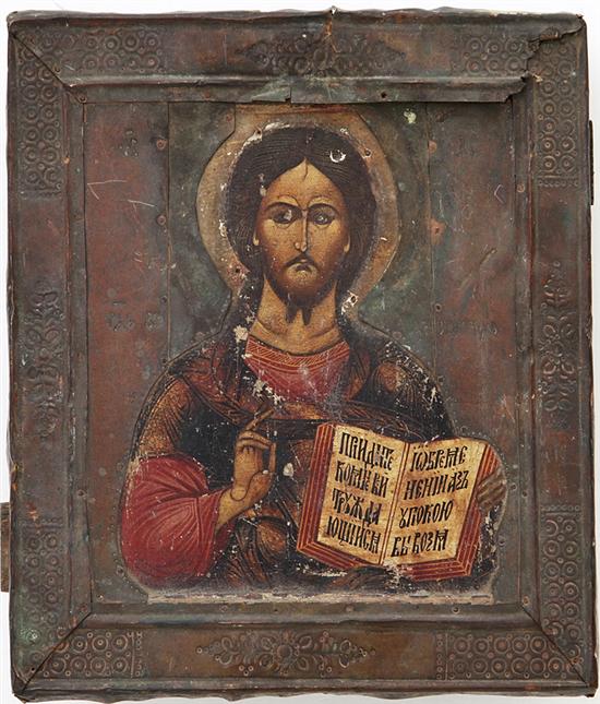 Russian icon 19th century CHRIST 137a2c