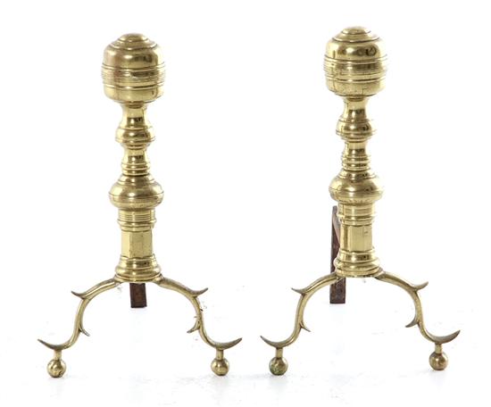 Pair Classical brass andirons 19th 137a57