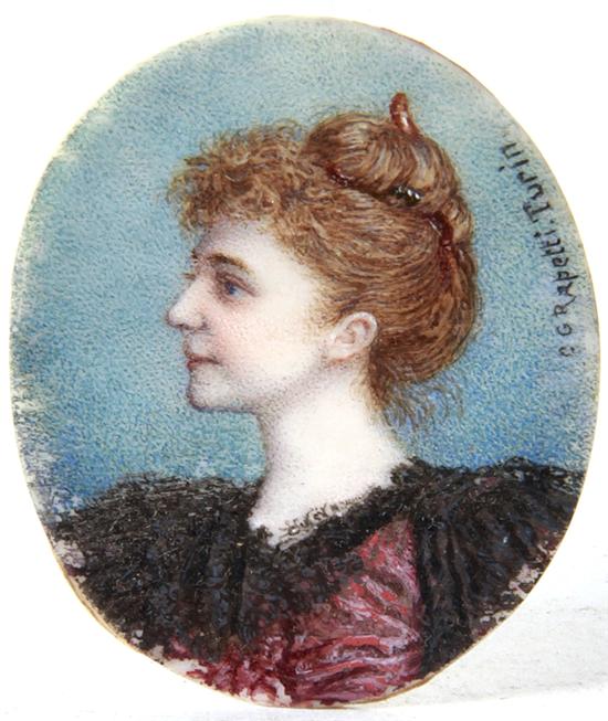 Portrait miniature of young woman 137a7e