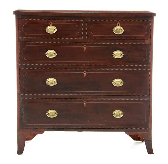 Southern inlaid walnut chest of