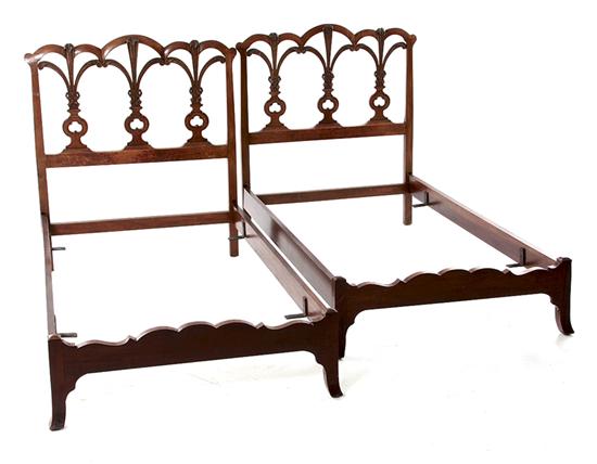 Pair Georgian style carved mahogany