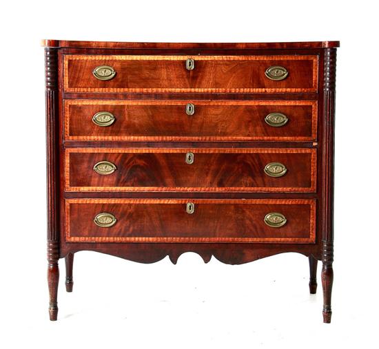 Federal inlaid mahogany chest of 137a9c