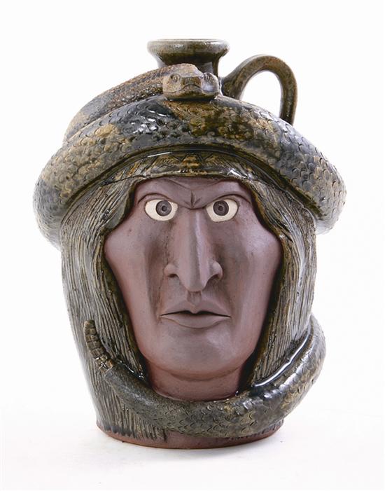 Southern pottery face jug Michael