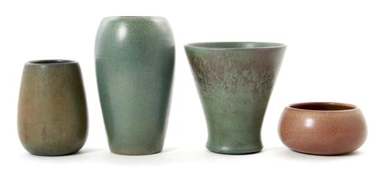Marblehead pottery vases and bowl Massachusetts