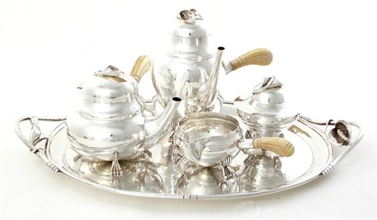 Aesthetic Movement sterling tea and