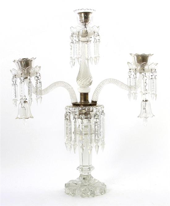 Regency crystal three light candelabrum 137b5c