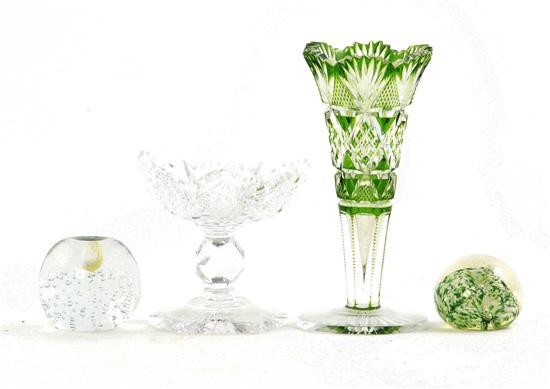 Collection of cut-crystal and paperweights