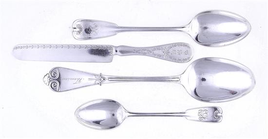 American sterling knives and spoon