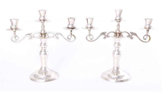 Pair South American silver candelabra 137bb5