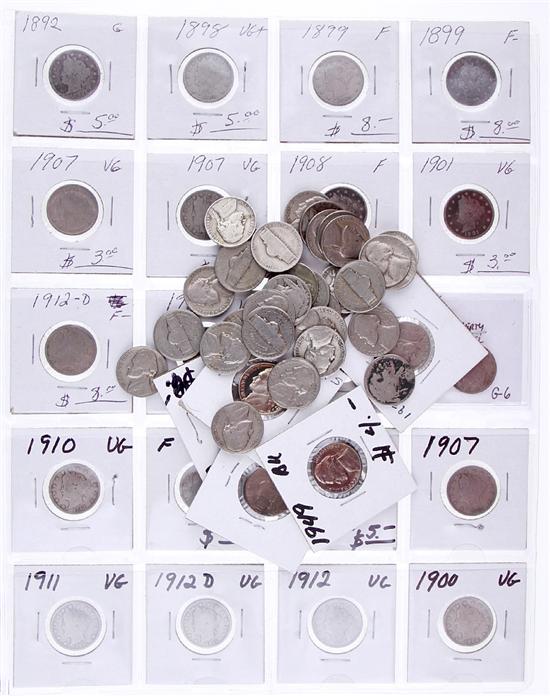 Collection early US nickels 20