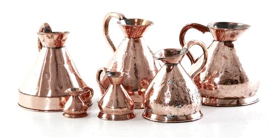 Copper and brass graduated pitchers 137bd8