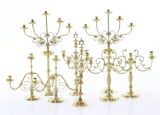 Ornate English brass candelabra 137bdd