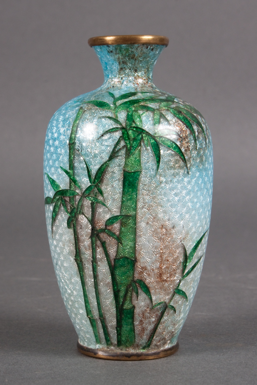 Japanese Ginbari cloisonne enamel vase