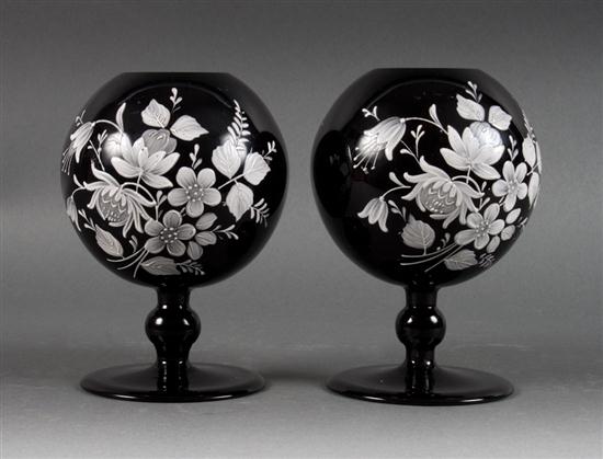 Pair of floral enamel decorated 137ccf