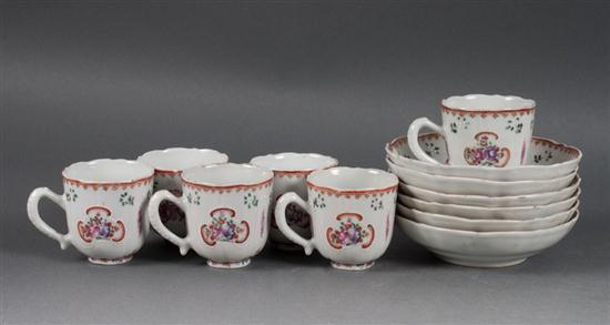 Set of six Chinese Export porcelain