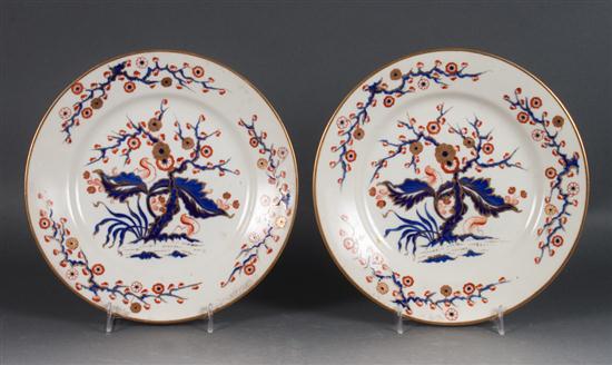 Pair of Derby china dinner plates 137cd9