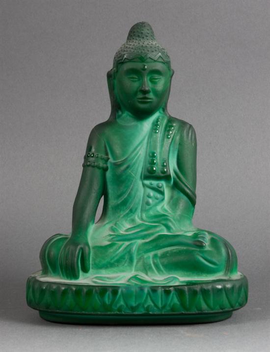 Malachite glass Buddha 20th century  137cf5