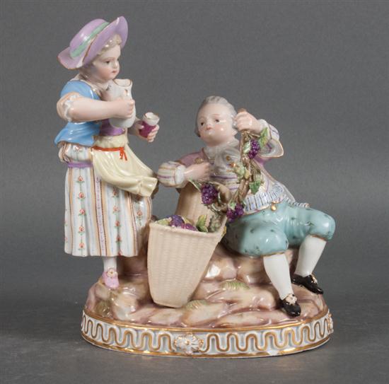 Meissen porcelain figural group of two