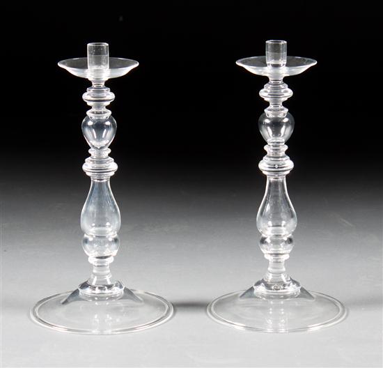 Pair of Steuben crystal candlesticks 137d61