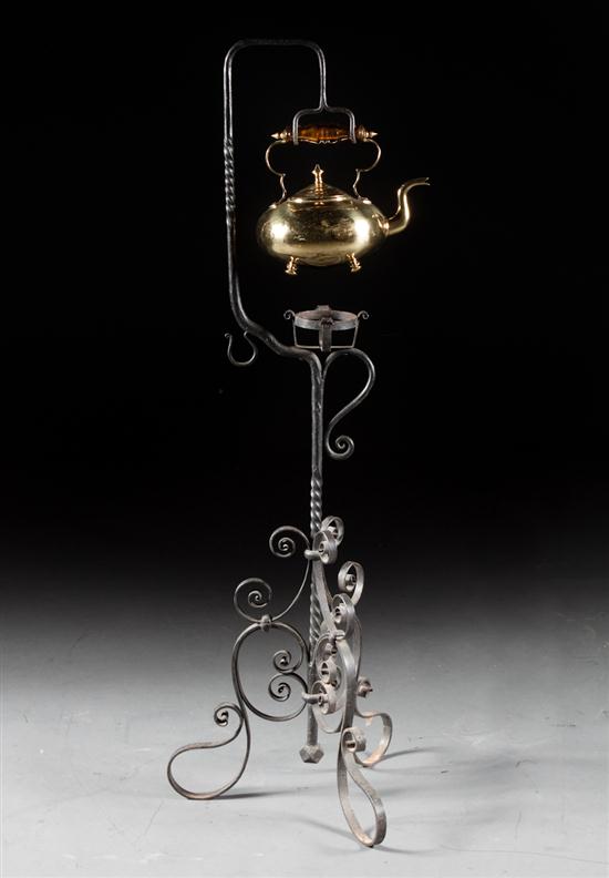 Victorian wrought iron kettle stand