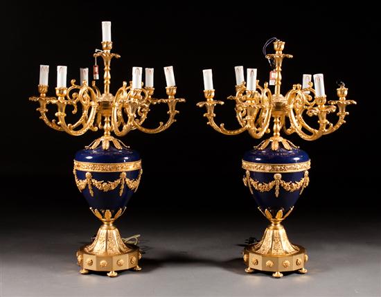 Pair of Louis XV style gilt-metal