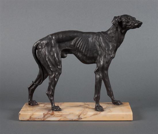 Continental patinated bronze figure