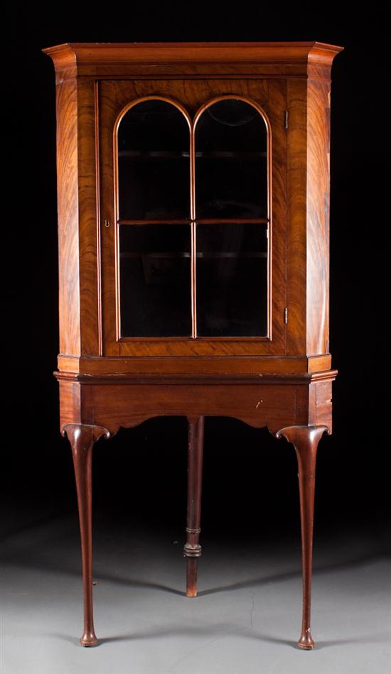 Victorian walnut glazed panel corner 137df1