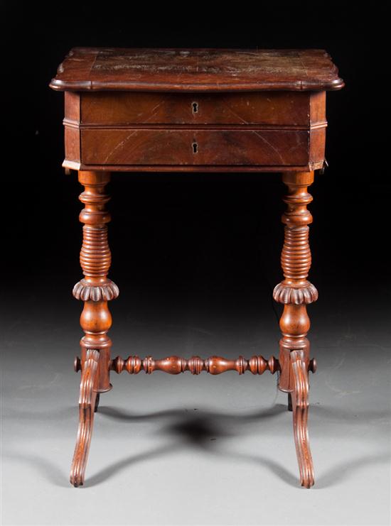 Victorian banded walnut sewing 137e01