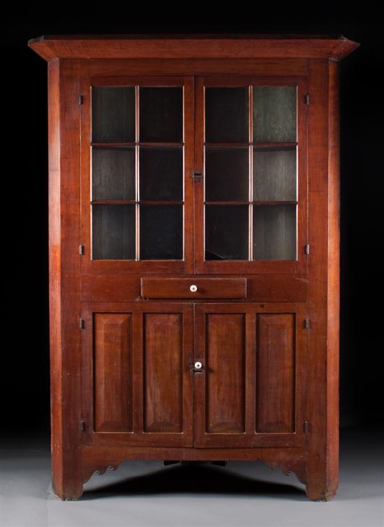 Federal cherrywood corner cupboard