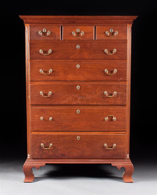 Federal walnut tall chest of drawers