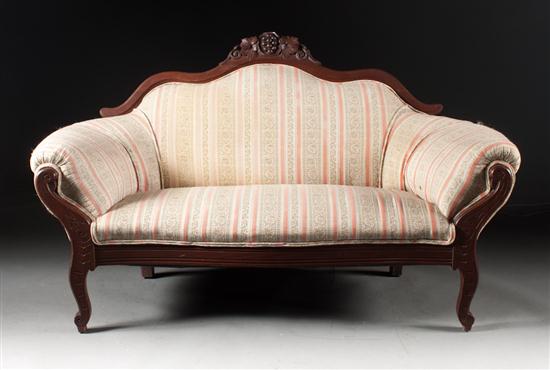 Rococo Revival carved walnut settee 137e60