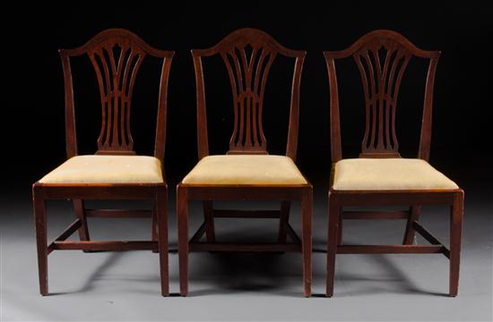 Set of three Federal mahogany slip-seat