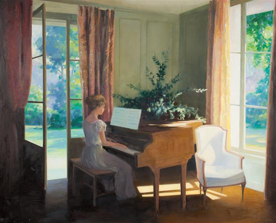 Miffler 20th century Girl at Piano