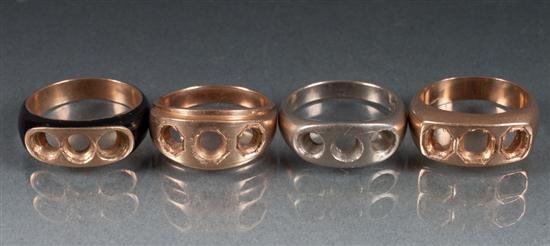 Group of 14K gold rings settings