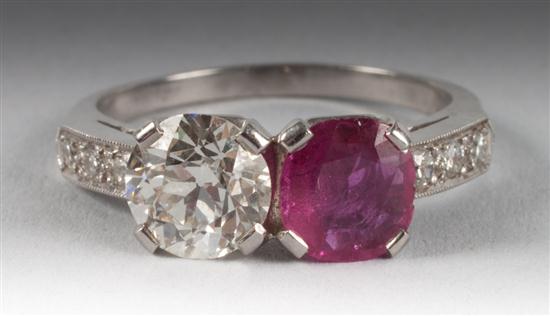 Diamond and ruby ring round cut 137fda