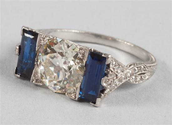 Art Deco diamond and sapphire ring 137fdb