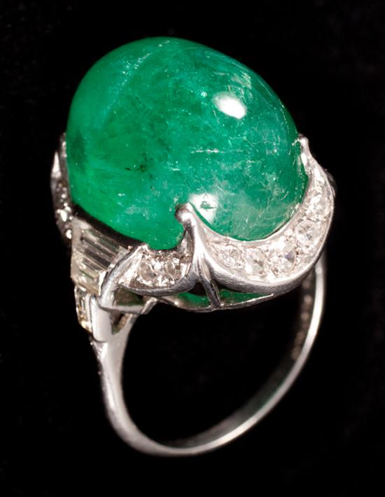 15 cts emerald cabochon ring center 137fdc