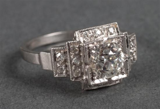 Art Deco diamond ring center round cut 137fd8