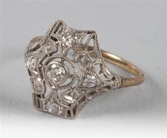 Art Deco diamond ring center round cut 137fd9